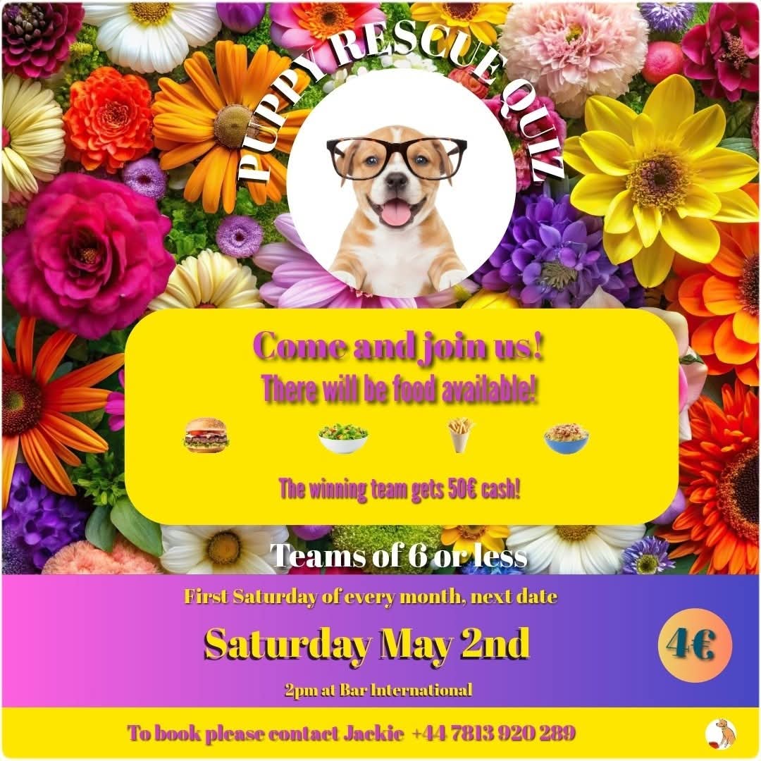 Puppy Rescue Quiz — May 2nd at Bar International